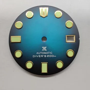 Sledujte časti dial Sunburst modrá fit NH35 NH36 4R 6R Pohybu Diver'200 sledovať mod SKX007 korytnačka abalone sledovať mod 28.5 mm ciferník