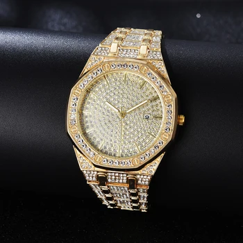 Móda Ľadový Sa Ženy Sledujte Muži Diamond Ocele Hip Hop Dámske Hodinky Top Značky Luxusné Šaty Zlatej Hodiny Montre Femme Reloj Mujer