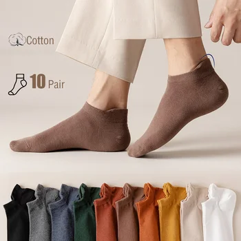 10 Dvojica Mužov Bavlna Krátke Ponožky Módne Priedušná Muž Pohodlné Farbou Bežné Členok Ponožka Pack Muž