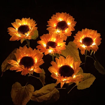 Vonkajšie Slnečné Slnečnice/Lily/Ružovej Záhrade Svetlá Vodotesný LED Solárne Dvore Cesta Dekoratívny Trávnik Krajiny Lampa