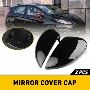 2 ks Auto Spätné Zrkadlo Pokrytie Pre Ford Fiesta MK7 2008-2017 Príslušenstvo Bočné Krídlo Zrkadlo Čiapky Lesklý Čierny Spätné Zrkadlo Spp