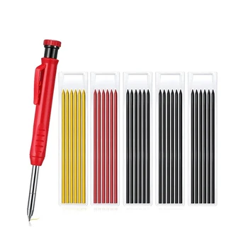 Drevospracujúci Označenie Ceruzka Tesár Pevné Značku Ceruzka Súbor S Vstavaným-In Sharpener Woodworker Mechanické Ceruzky Tesár Nástroj