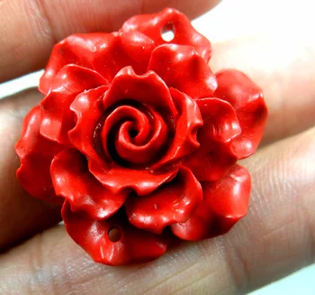 prírodný kameň, Kremeň Čínske Červené Organické Rumelková kvet prívesok pre kutilov, šperky, takže náhrdelník Príslušenstvo