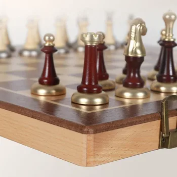 Kvalitného Masívneho Dreva Medzinárodnej Šach Drevené Šachovnici 34 Kusov 0