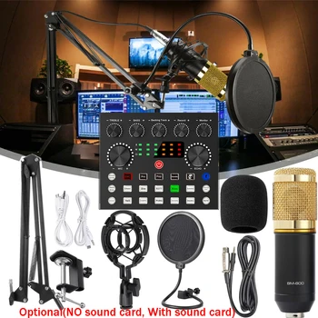 Live Zariadenia Kondenzátorových Mikrofónov s V8S Live Zvuková Karta(Voliteľné)pre Živé Vysielanie,Spev,YouTube,Tik Klop,Herné 0