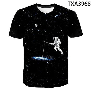 Nový Priestor Astronaut 3d T-shirt Vesmíru Tlač Star Fashion Street Priedušný, Ľahký Mužov, Žien a Detí, Fitness Top