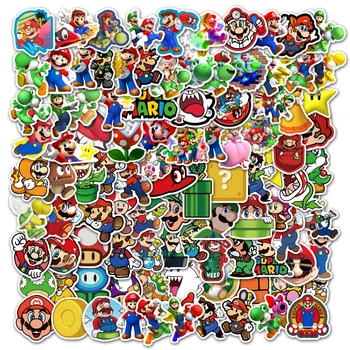 Kreslené postavičky Super Mario nálepky diy dekorácie notebook Batožiny prilba vody pohár chladnička gitara skateboard