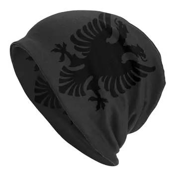 Vlajka Albánska Eagle Čiapočku Kapoty Pletený Hat Muži Ženy Hip Hop Unisex Albánskeho Pride Teplé Zimné Skullies Čiapky Čiapky