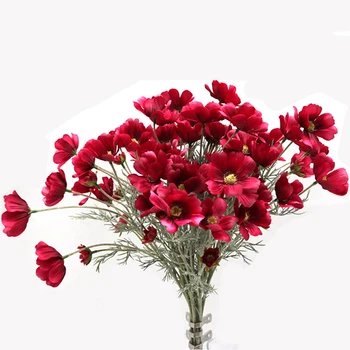 6 Hláv Persia Daisy Umelé Kvety Hodváb Falošné Kvet 60cm Dlhé Pobočky Kytice Pre Domáce Záhrady, Svadobné, Vianočné Dekorácie