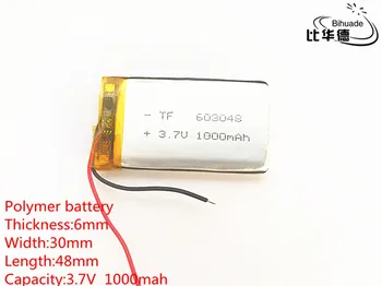 10pcs 3,7 V 1000mAh 603048 Lithium Polymer Li-Po li ion Nabíjateľnú Batériu buniek Pre Mp3 MP4 MP5 GPS, PSP, mobilné bluetooth
