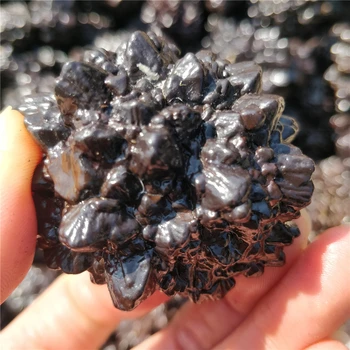 Black Diamond Crystal Proroctvo Rock Carbonado Rudy Vzoriek Vidca Kamene Quartz Prírodné Limonite Minerálov Zber Dekor Bomba