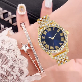 Hip Hop Ľadový Von Hodinky pre Ženy, Luxusné Diamanty Quartz Dámske Hodinky Módne Dámske Náramkové hodinky Žena Náramok Nastaviť Reloj Mujer