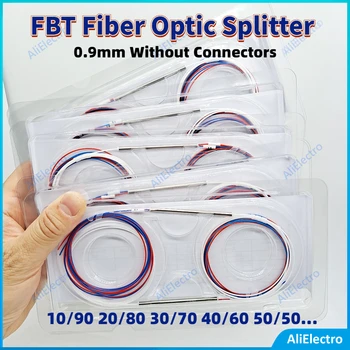 5 ks FBT Optický Splitter 1x2 0,9 mm 10/90 20/80 30/70 40/60 50/50 Rôznych Typov Nevyvážený Spojka Bez Konektorov