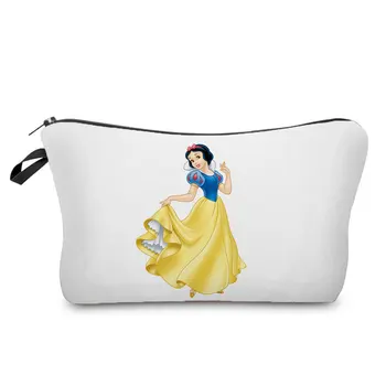 Snow White Vytlačené make-up Taška Cartoon Skladovanie Taška Animácie Disney Princezná Kozmetické Tašky Môžete Vlastný Vzor Dievča Žien Darček 0