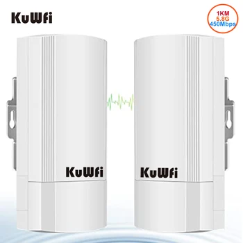 KuWFi 450Mbps Bezdrôtový Trasy 1 KM Dlhé Vzdialenosti Wifi Pokrytie 5.8 G Wifi Most Outdoor&Indoor Bezdrôtový Opakovač/AP Router 0