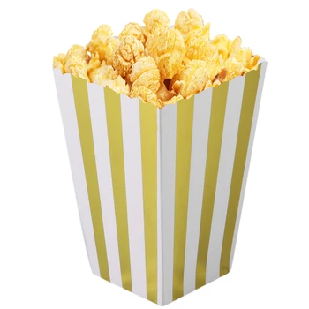 12 ks/veľa Svadby, Narodeniny Film Strana Riad Zlato papier Strany Popcorn Boxy Pop Kukurica Cukrík/Sanck Prospech Tašky 0