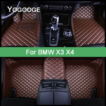 YOGOOGE Auto Podlahové Rohože Pre BMW X3 X4 F25 E83 G01 F97 F26 G02 Nohy Coche Auto Príslušenstvo