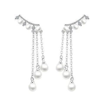 100% 925 sterling silver módne lesklé crystal pearl stud náušnice pre ženy veľkoobchod šperky darček drop shipping