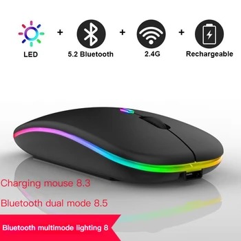 Bezdrôtová Myš RGB Nabíjateľná Bluetooth Myší Bezdrôtový Počítač Mause LED Podsvietená Herná Myš Pre Notebook Macbook iPad PC 0