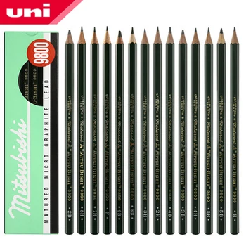 12 Ks/Veľa Mitsubishi Uni 9800 Kreslenie Ceruzky Multi-čiernobiela ceruzky Písanie Dodávky Kancelárie a Školské potreby, veľkoobchod 0