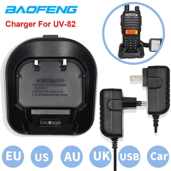 Pôvodné Baofeng UV-82 EU/US/UK/AU/USB/Auto Batérie, Nabíjací Adaptér Walkie Talkie Napájania, Nabíjací Dok pre Prenosné UV82 UV-82L