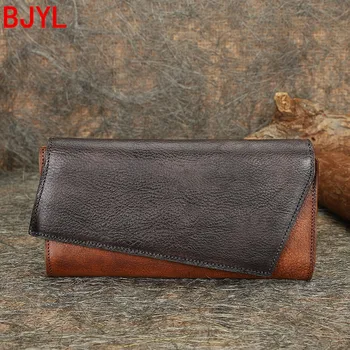 2021 Nové Retro Bežné Spojka taška dámske peňaženky originálne Kožené Peňaženky držiteľa karty Tri-fold Dlhé Peňaženky veľkú kapacitu peňaženky