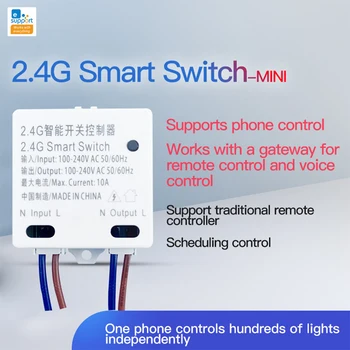 2.4 G Stropné Lampy, Bezdrôtová Mini Switch Modul Diaľkového Ovládania Svetla Radič Ohňovzdorné Bývanie Smart Prepne Rýchlosť