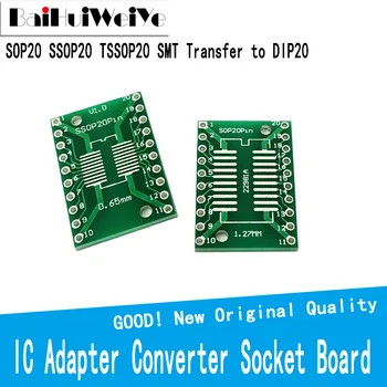10PCS/Veľa SOP20 SSOP20 TSSOP20 Prevodom na DIP20 IC Adaptér Converter Socket Dosky Modul Adaptéry Doska 0.65 mm 1.27 mm