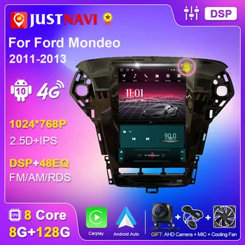 JUSTNAVI pre Ford Mondeo 2011-2013 Auto Rádio Tesla Štýl Vetical Obrazovke 2din Multimediálny Prehrávač Navigácie GPS Autorádia Autoradio
