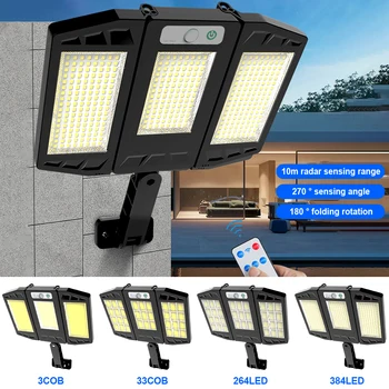 Solárne Street Light Senzor Pohybu Pozornosti Bezpečnosti Lampa 3 Svetelné Módy Vonkajšie Osvetlenie Na Diaľkové Ovládanie Záhrada Flood Light