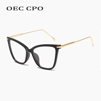 OEC CPO Transparentné Cat Eye Retro Okuliare Krátkozrakosť, Okuliare, Rám Ženy Móda Optické Okuliare Počítač Okuliare Rámy