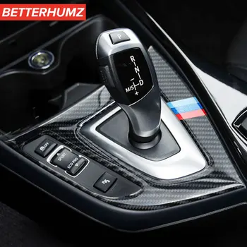 BETTERHUMZ Uhlíkových Vlákien Gear Shift control Panel (Ovládací Panel Kryt Interiérom Nálepka Pre BMW F20 F21 2012-2019 Auto Interiérové Doplnky 0