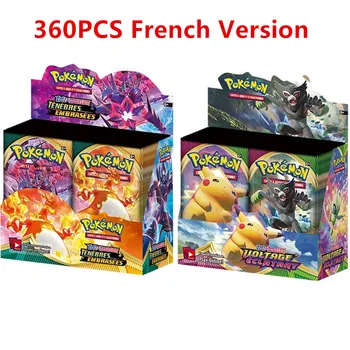360Pcs francúzskej Verzie Pokemon Karty Tmy Ablaze Živé Napätie TCG Série Booster Box Zber Trading Card Game Hračky