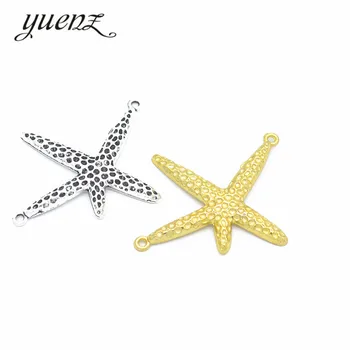 YuenZ 5 ks 3 farby Antique Silver farba hviezdice Charms Zliatiny Zinku náhrdelník,náušnice náramok šperky HOBBY ručné 50*44 mm D750