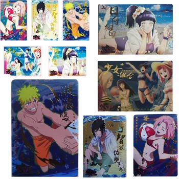 NARUTO najnovšie SSP Plavky séria hry zbierky karty Uzumaki Naruto, Haruno Sakura Yamanaka Ino flash karty anime obrázok darček 0
