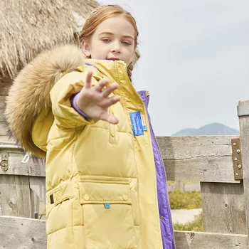 2022 Zimné Nadol Bunda Pre Dievča Nepremokavé Zahustiť Dlho Teplé Dievča Vrchné Oblečenie Kabát 5-14 Rok Dospievajúce Dievča Vetrovka Oblečenie Snowwear