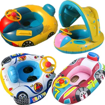 Nafukovacie Float Sedadlo Baby Plávanie Kruhu Auto Tvar Batoľa Plávanie Krúžok Dieťa Dieťa Plávať Krúžok Príslušenstvo Vody Zábavný Bazén Hračky