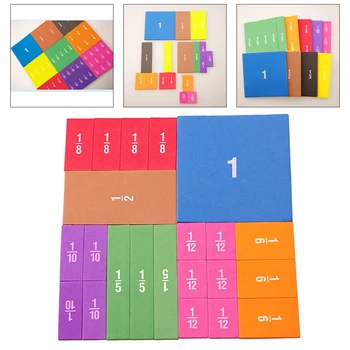 22pcs Farebné Magnetické Rainbow Počítanie Zlomok Dlaždice Matematika Hračky Matematiky Montessori učia Deti, Vzdelávania, Vzdelávacie Hračky