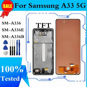 Pre Samsung Galaxy A33 5G LCD A336 A336B A336E Panel Displeja Dotykový Displej Digitalizátorom. Pre Samsung A336 LCD Displej S Rámom