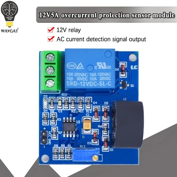 DC12V 0-5A toz snímača modul STRIEDAVÝ prúd detekcia snímača Spínania relé výstupu signálu