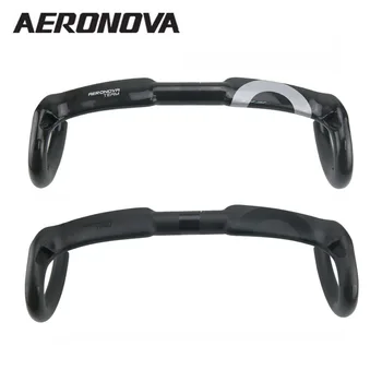 AERONOVA Uhlíka Cestné Riadítka 31.8 mm Vnútorné Smerovanie Bicykli Riadidlá Red/Black/Silver Carbon Riadidlá 400/420/440mm 0
