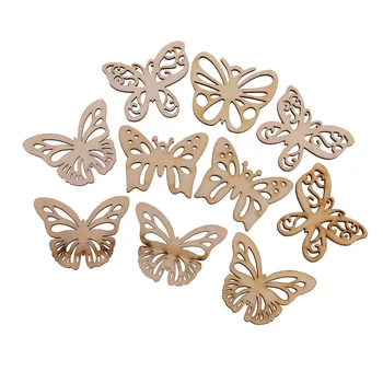 10 Kusov Motýle MDF Drevené Tvar Remesiel Zdobením Scrapbooking Dreva Umenia pre Domáce Izba Dekor Svadobné Party Ornament