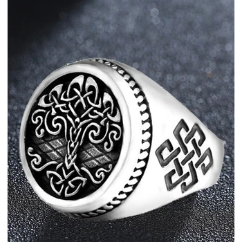 Z Nehrdzavejúcej Ocele Strom Života Pečať Yggdrasil-Celtics Uzlíkové Krúžok Klasické Mužov Viking-Amulet Krúžky Nordic Šperky