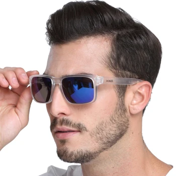 Dokly Módne slnečné Okuliare Muži Okuliare Mužov modré šošovky Clear Rám Okuliarov Muž Námestie značky Slnečné Okuliare UV400 0