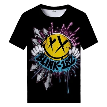 Blink-182 Koncert Tričko Blink 182 Print T Shirt Príležitostné Voľné Osobnosti Topy Nové Muži Ženy Nosia Módne Košele Streetwear