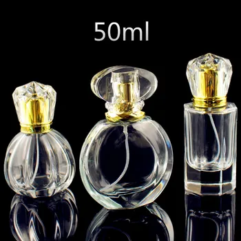 3ks/otl Najvyššej Kvality 50ml Transparentné Sklo Parfum Fľašu Prenosné Prázdne Spray Vôňa Fľaša Rozprašovač Naplniteľné