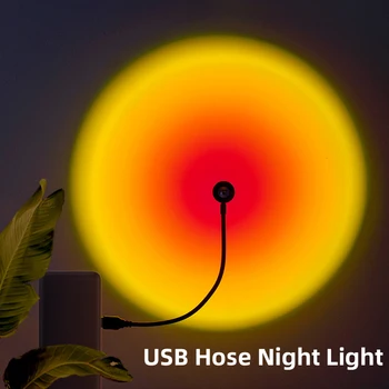 USB západu Slnka na Projekčnej Lampy Rainbow Atmosféru Nočné Svetlo Slnka Svetlo na Fotografovanie Selfie Dekorácie Tiktok stolná Lampa 0