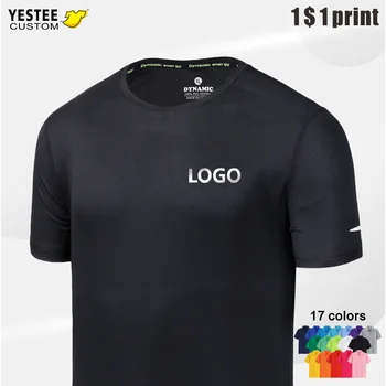 nové Športové Tričko na Mieru Logo Rýchle Sušenie Fitness T-Shirt Priedušná Beží T-Shirt Vyšívané Logo Vytlačené Logo košele