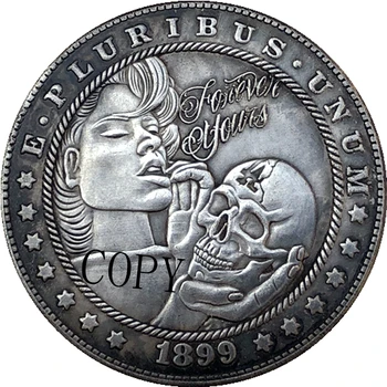 Hobo Nikel 1899-S USA Morgan Dolár MINCE KÓPIU Typ 178 0
