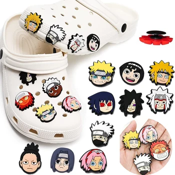 14Pcs/set Naruto Anime Topánky Charms Karikatúry PVC Nepremokavé Sandále Pracky, Dekorácie, Doplnky, Hračky pre Deti Vianočný Darček